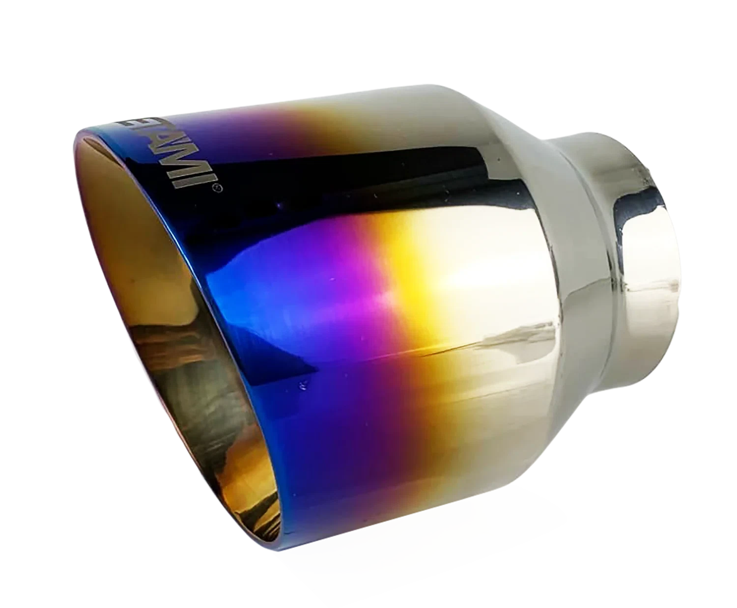 2.5_ ID_4_ OUT_5.5_ Single Round Double Wall Slant Cut Exhaust Tip-Blue NT-2519